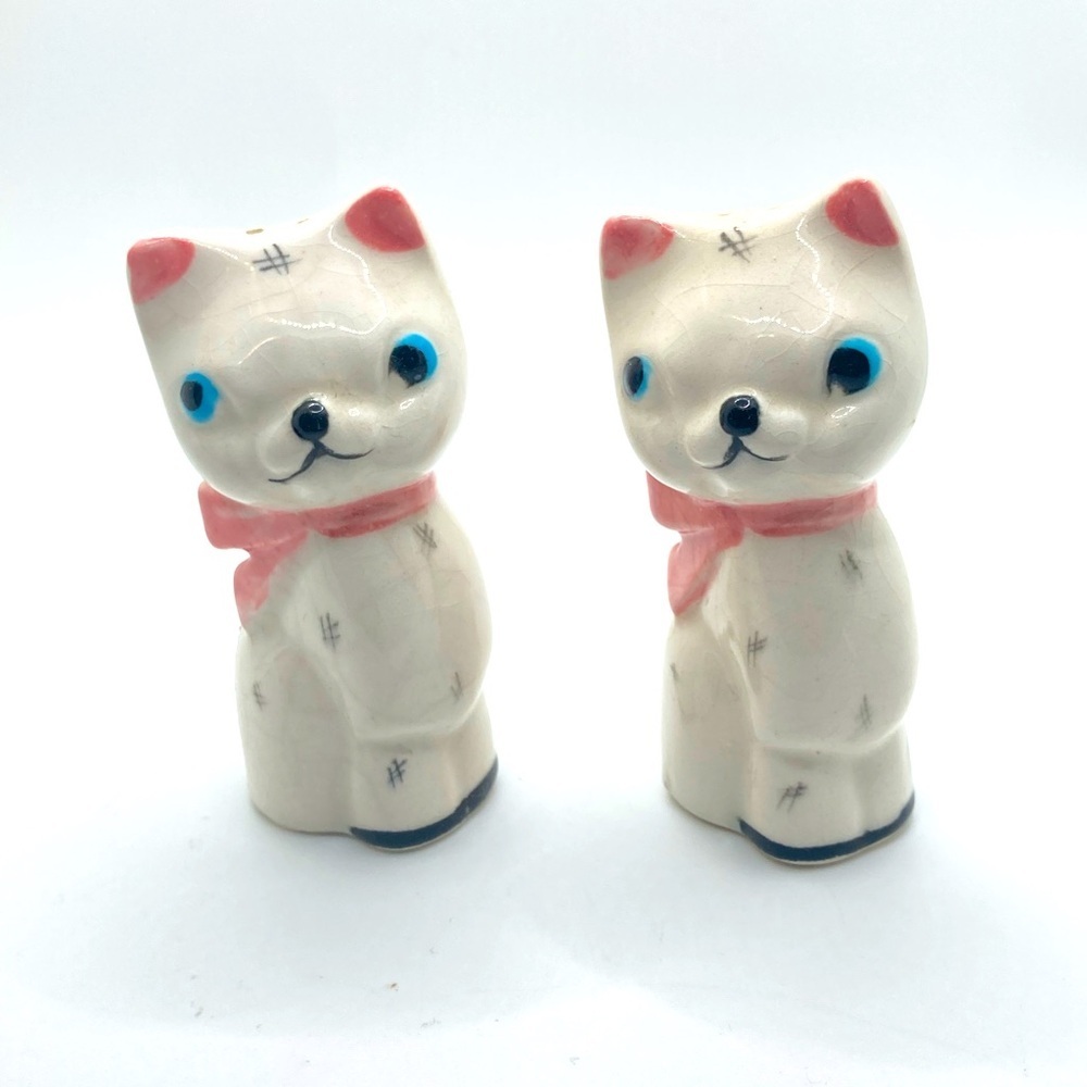 Vtg 1940s Napco Japan Cat Salt & Pepper Shakers / 3.9”